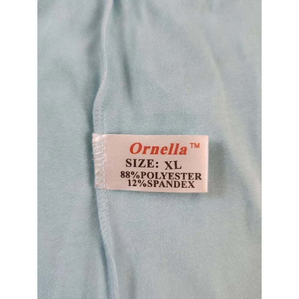 Ornella womens sz XL satin lace slip cami top lingerie light blue Y2K - Picture 3 of 7